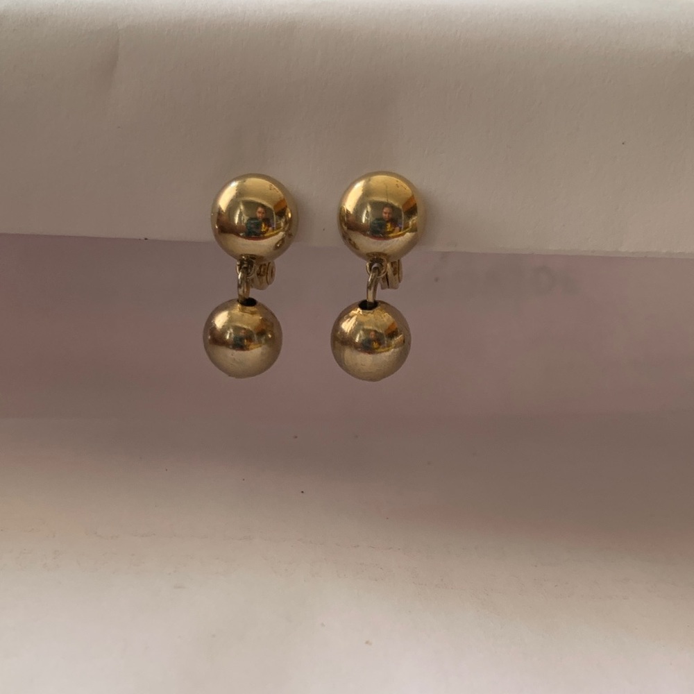 Monet Gold Double Ball Earrings